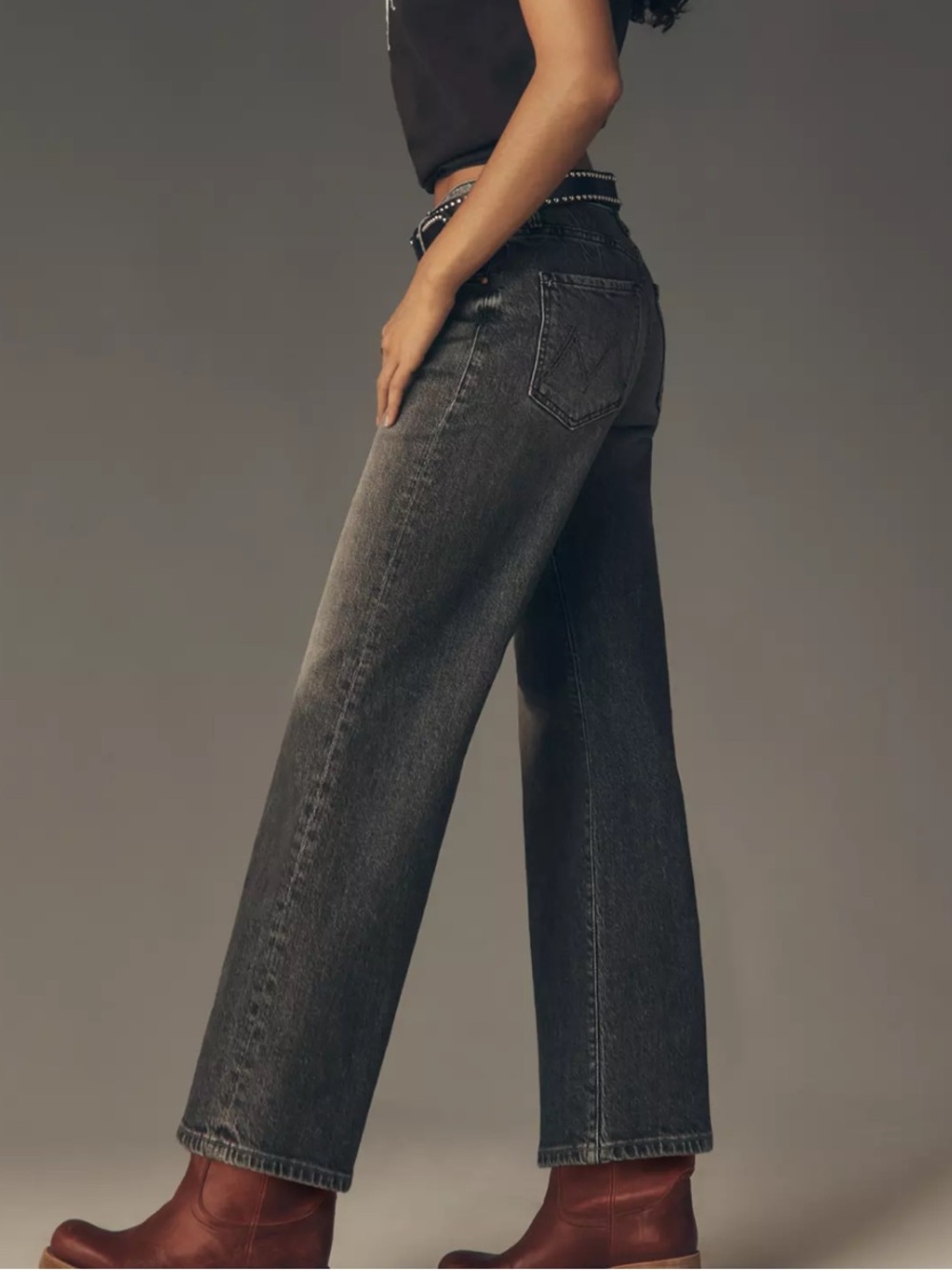 MOTHER The Maven Ankle Mid-Rise Wide-Leg Jeans - Picture 2 of 11